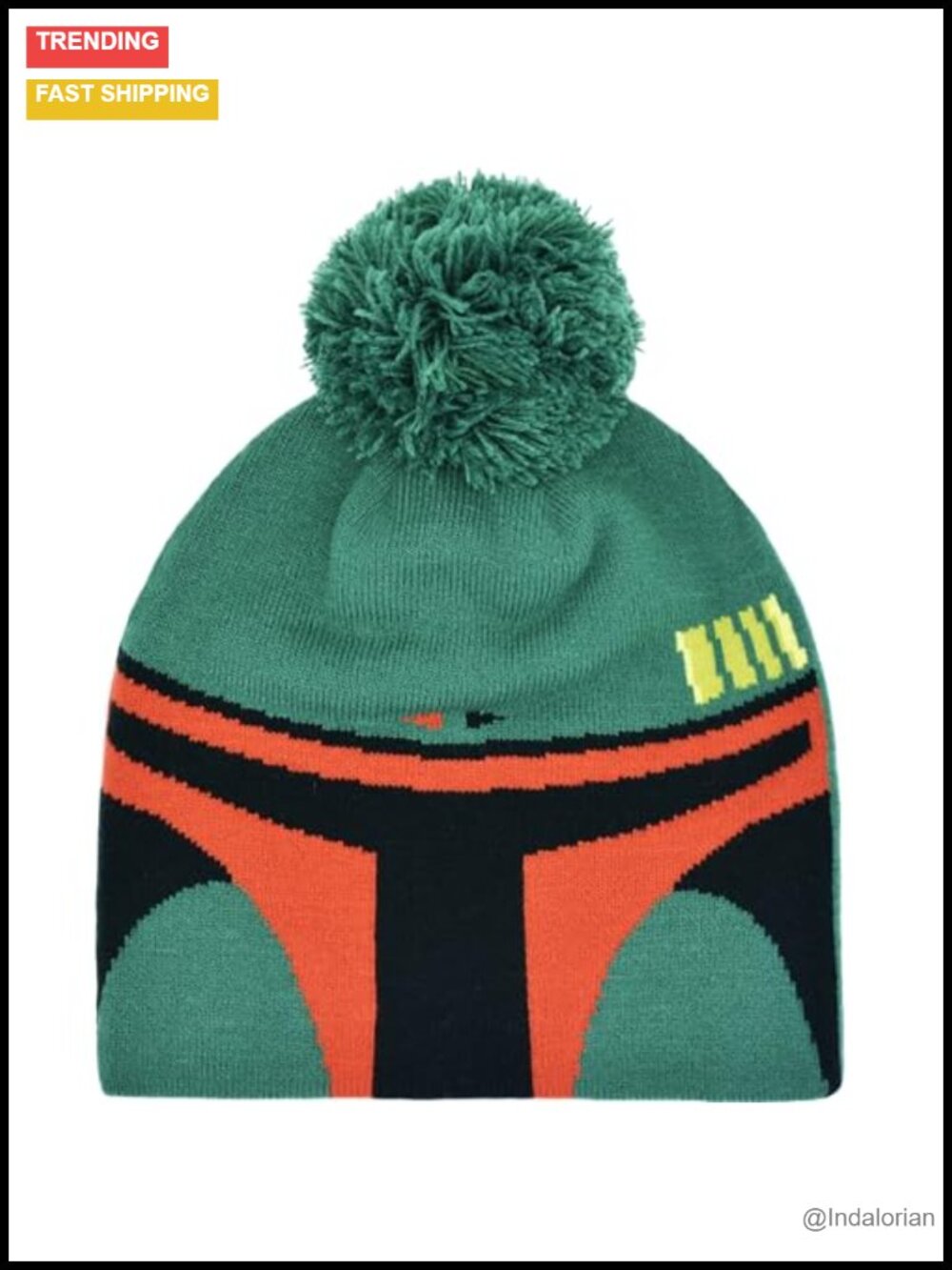 Star Wars Boba Fett Knitted Acrylic Winter Beanie Hat Pom Pom